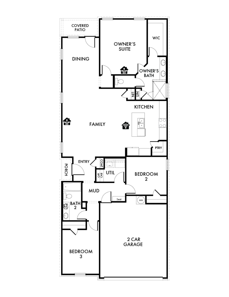 Hickory New Home Plan for Sale in TX - First Floor