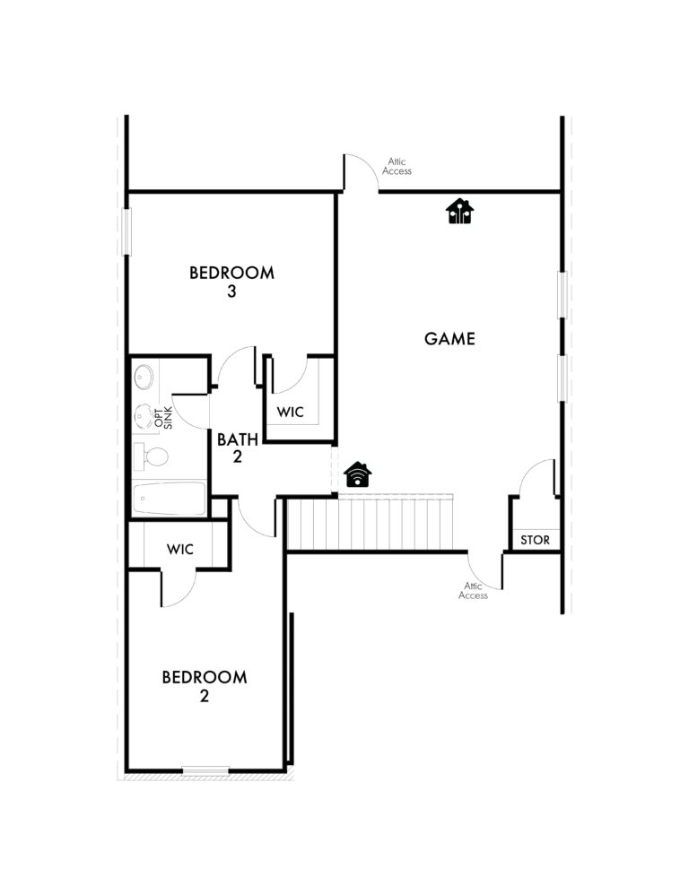 2nd Floor of the Willow Floorplan