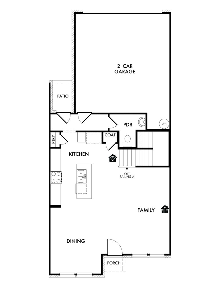 Whitney New Home Floorplan for Sale in Watauga TX - First Floor