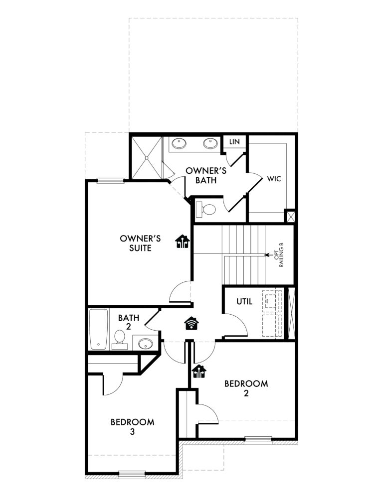 Whitney New Home Floorplan for Sale in Watauga TX - Second Floor