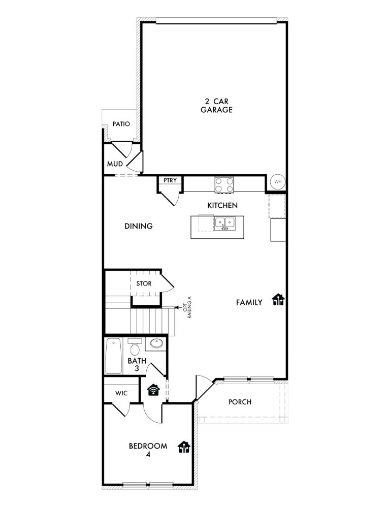 Conroe New Home Floorplan for Sale in Watauga TX - First Floor