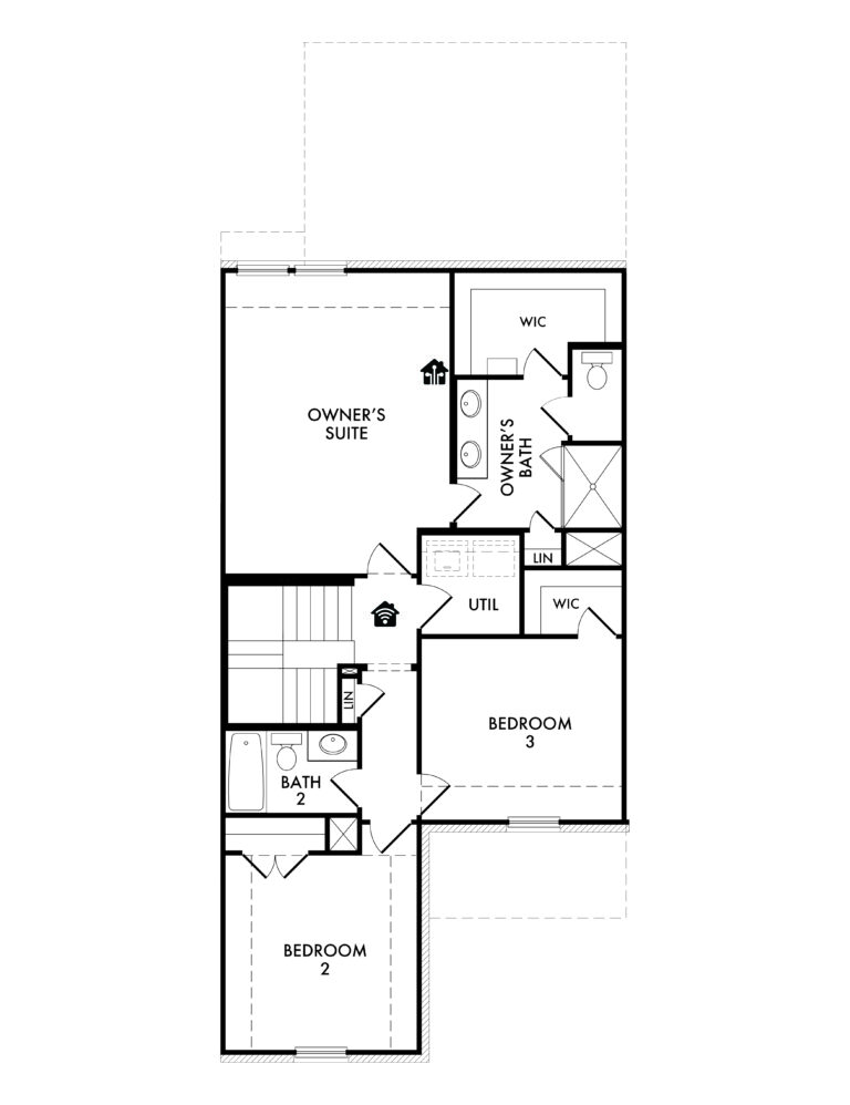 Conroe New Home Floorplan for Sale in Watauga TX - Second Floor