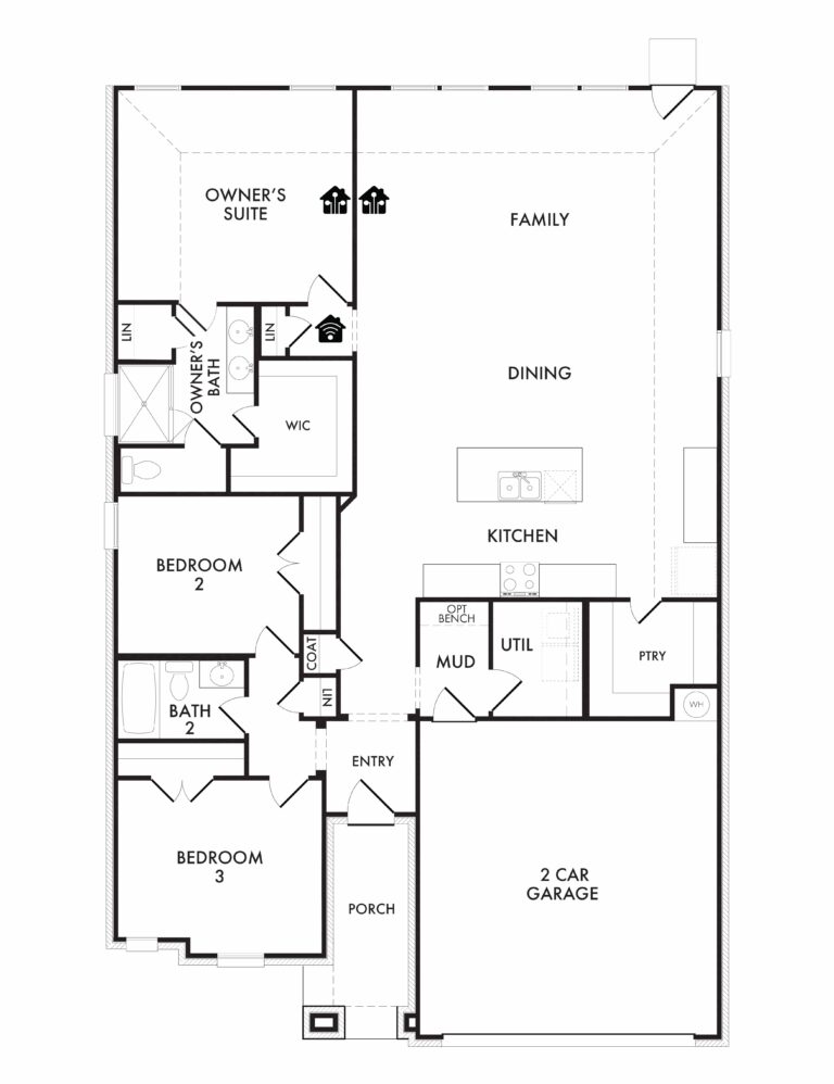 First Floor of the Lincoln Floorplan in Baker Farms