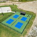Creekside Ranch community tennis court aerial view