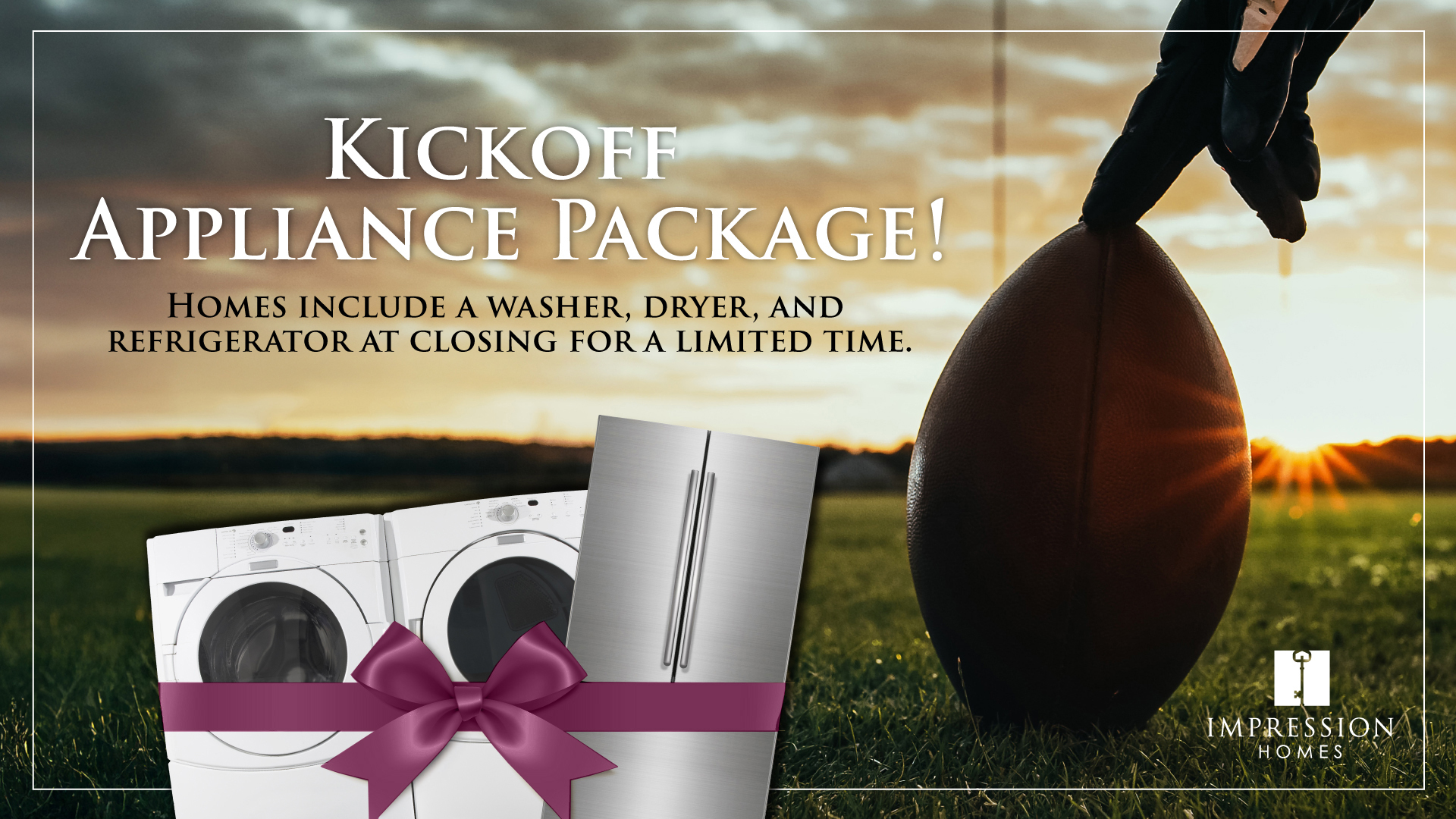 Kickoff your new home ownership with new appliances when buying a new home in the DFW Texas area!